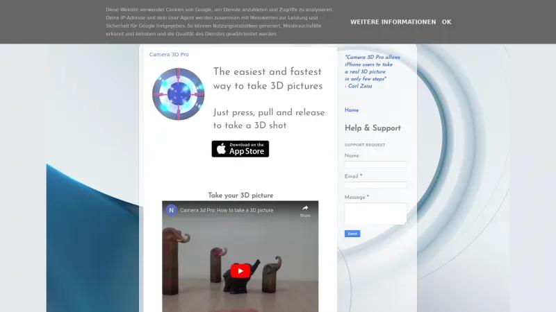 Homepage of Camera 3D Pro