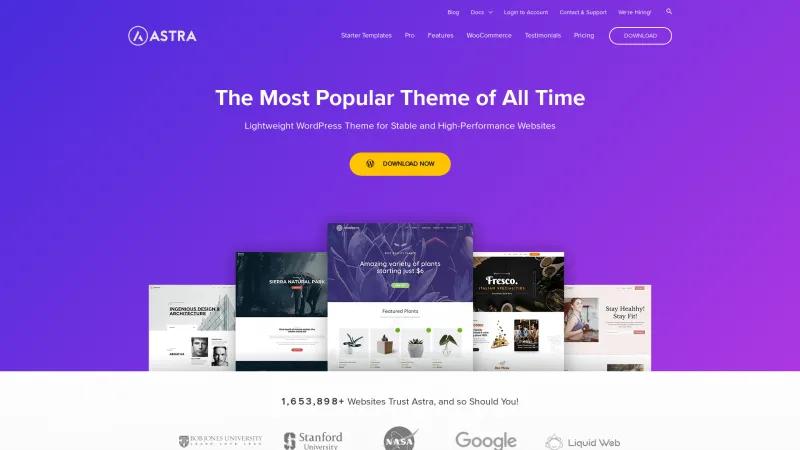 Homepage of Astra