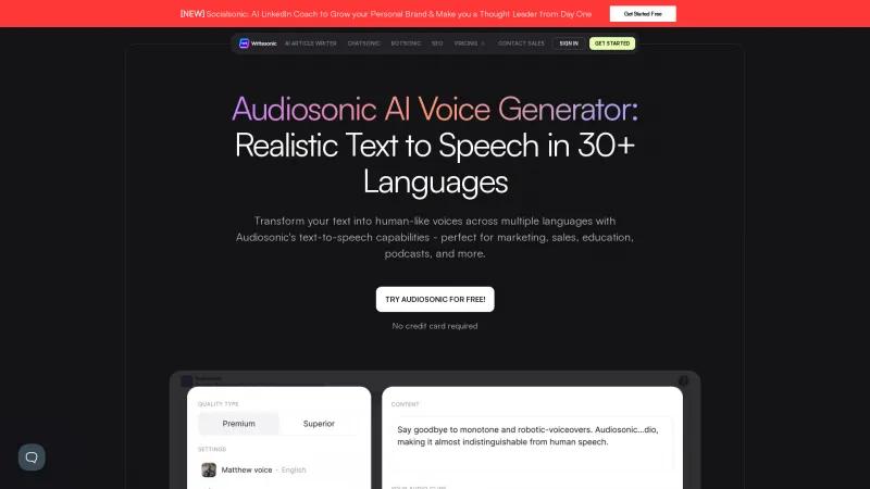 Homepage of Audiosonic