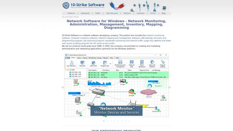 Homepage of 10-Strike Network Monitor