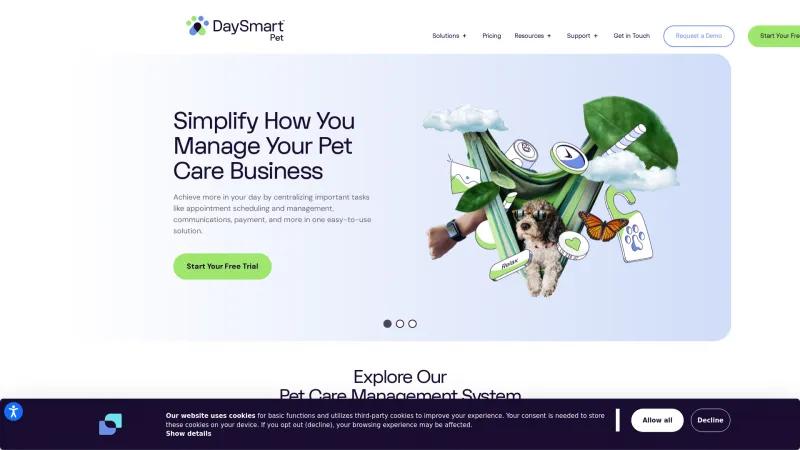 Homepage of 123Pet Software