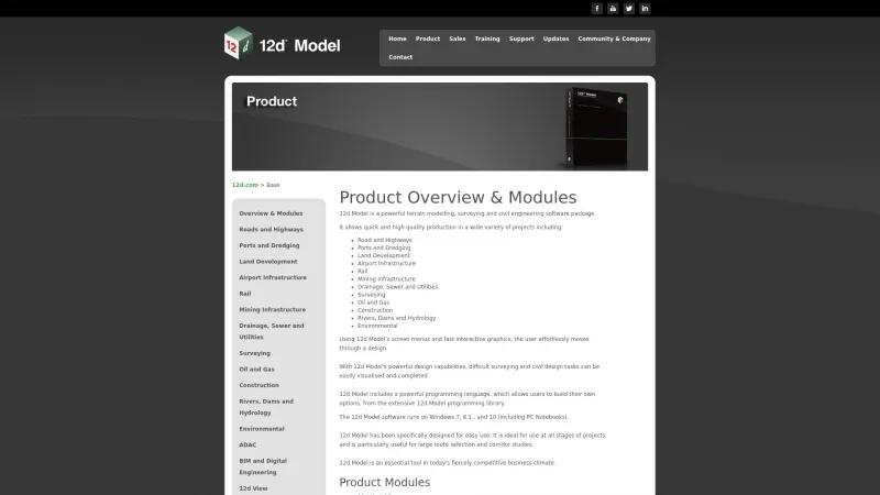 Homepage of 12d Model