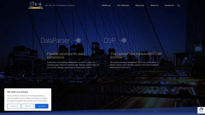 Homepage of DataParser