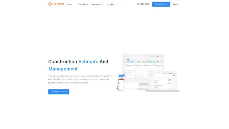 Homepage of 247PRO