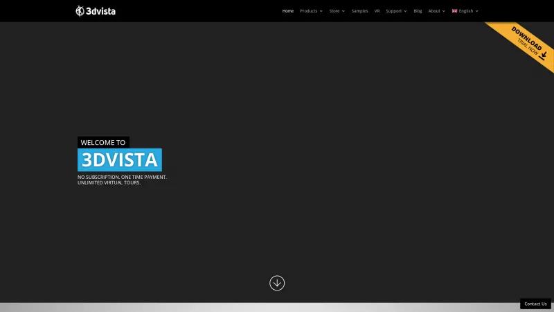 Homepage of 3DVista