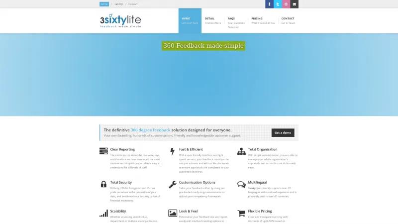 Homepage of 3sixtylite