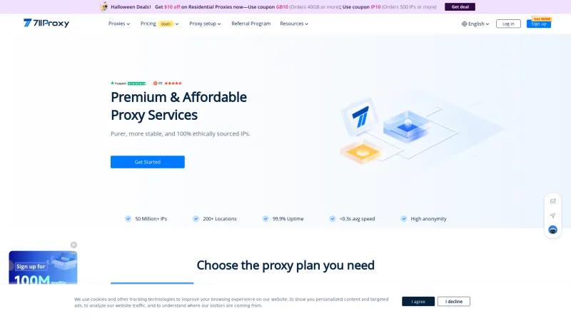 Homepage of 711Proxy