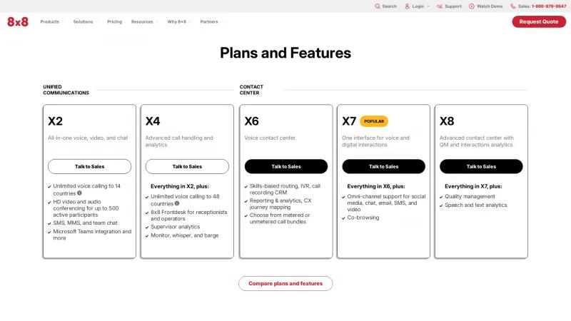 Homepage of 8x8 Express