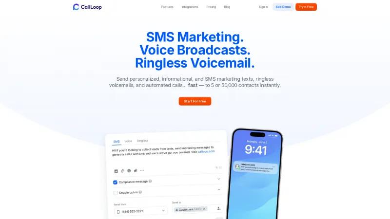 Homepage of Call Loop