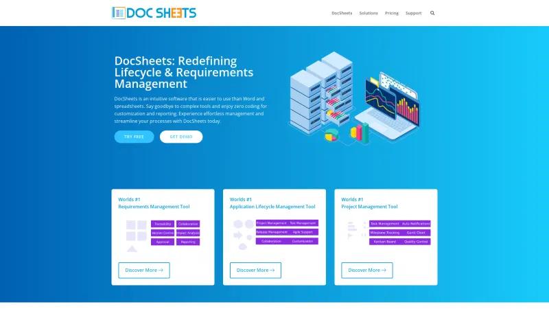 Homepage of Doc Sheets