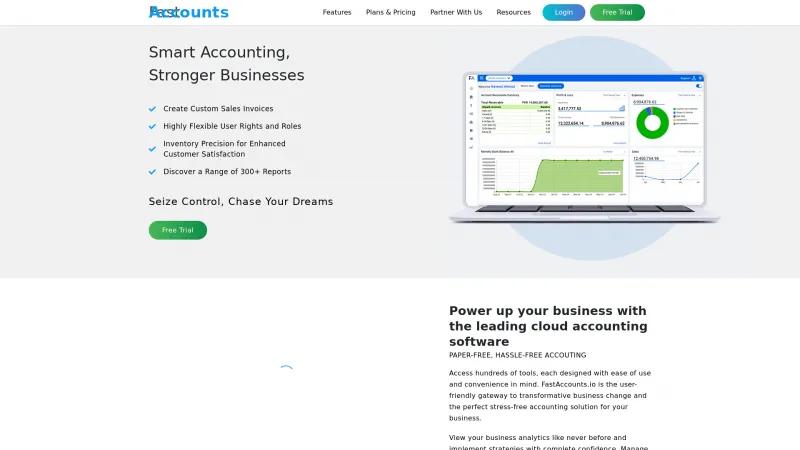 Homepage of FastAccounts