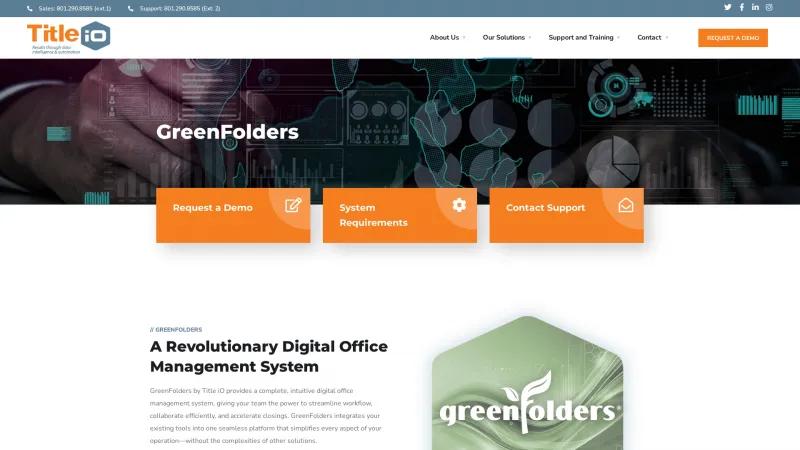 Homepage of GreenFolders Office Desk