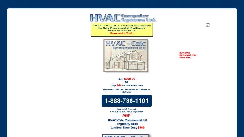 Homepage of HVAC-Calc