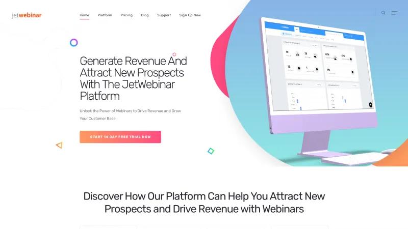 Homepage of JetWebinar