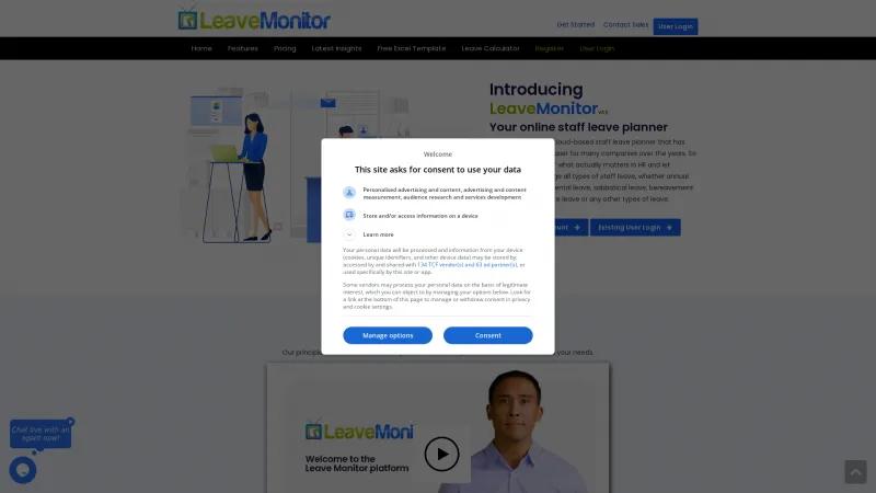 Homepage of LeaveMonitor