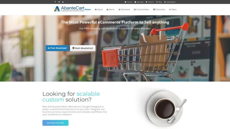 Homepage of AbanteCart