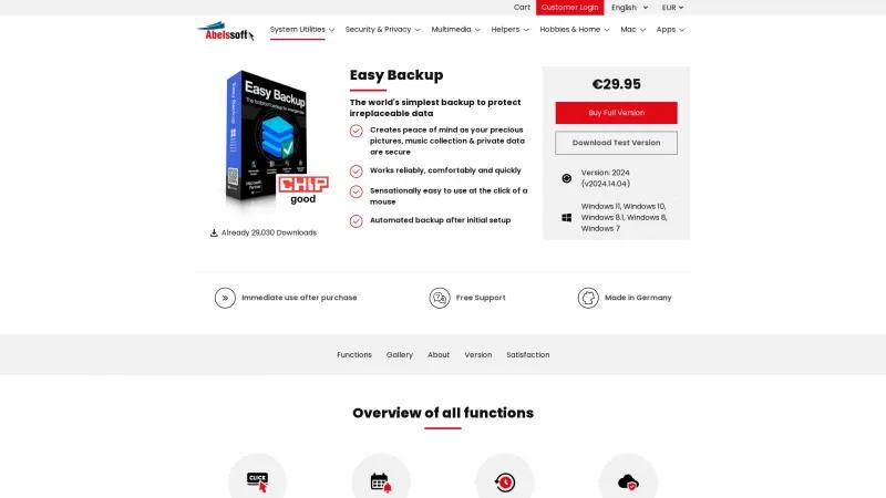 Homepage of EasyBackup