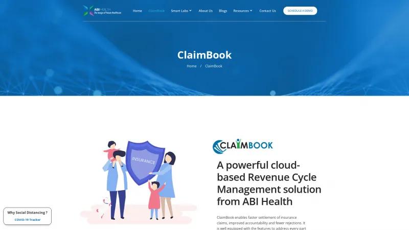 Homepage of ClaimBook