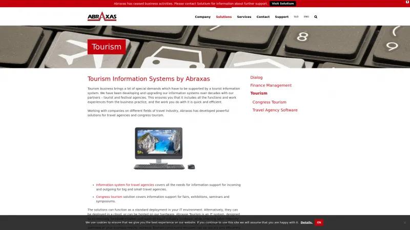 Homepage of Abraxas Tourism