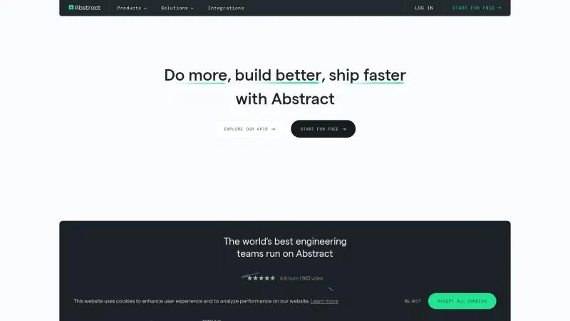 Homepage of Abstract Link Shortener API