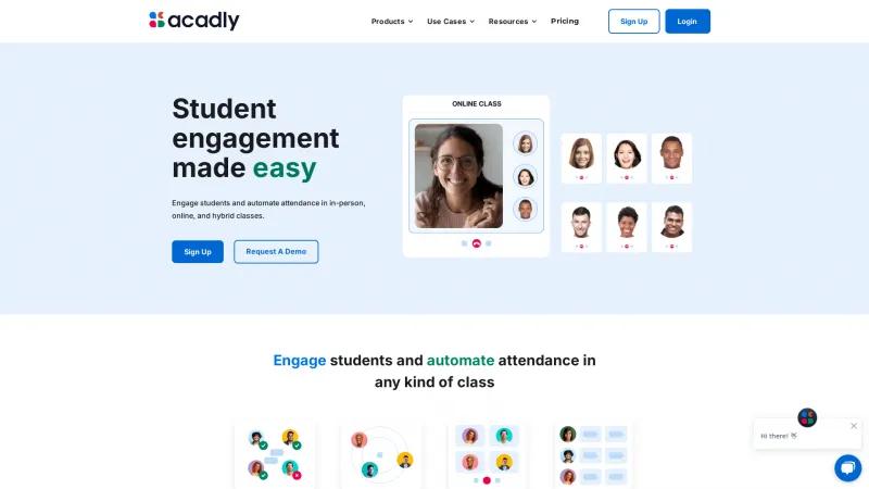 Homepage of Acadly