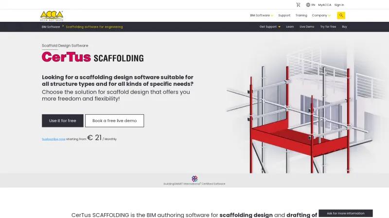 Homepage of CerTus SCAFFOLDING