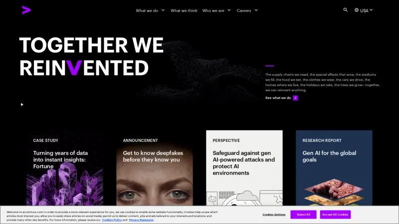 Homepage of Accenture Cloud Retail Execution