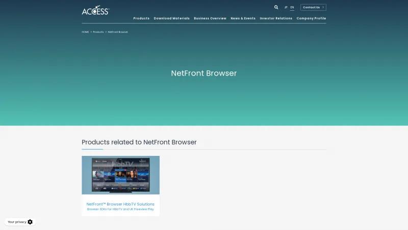 Homepage of NetFront Browser