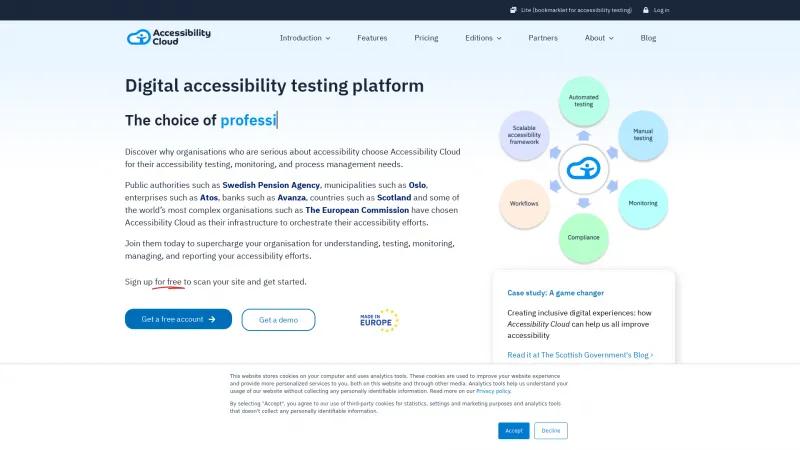 Homepage of Accessibility Cloud