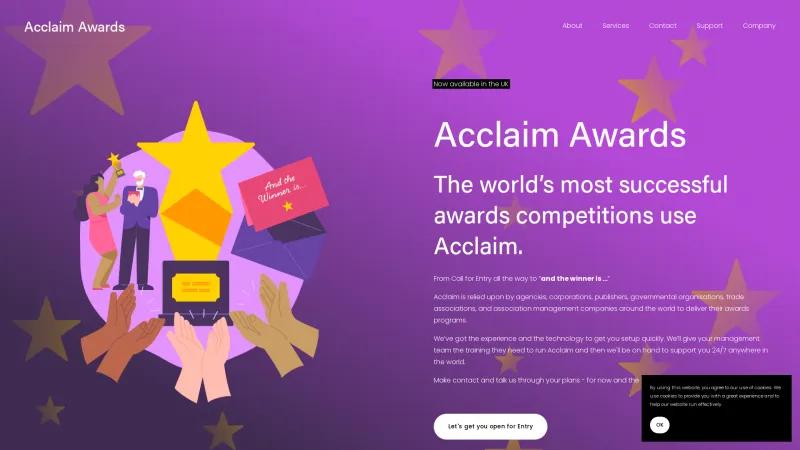 Homepage of Acclaim Awards