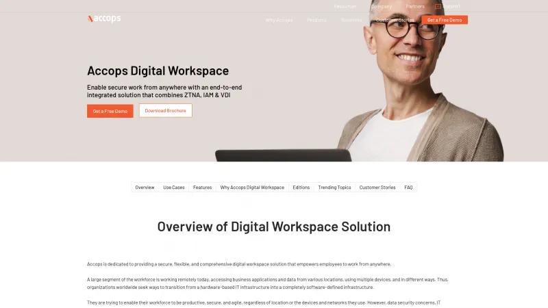 Homepage of Accops Digital Workspace