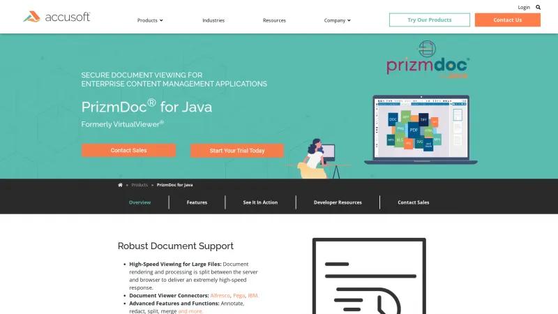 Homepage of PrizmDoc for Java