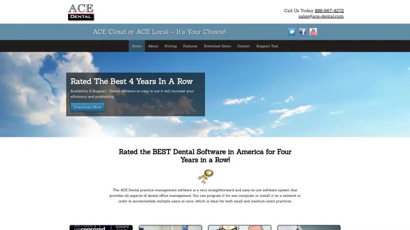 Homepage of ACE Dental