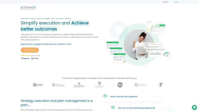 Homepage of AchieveIt