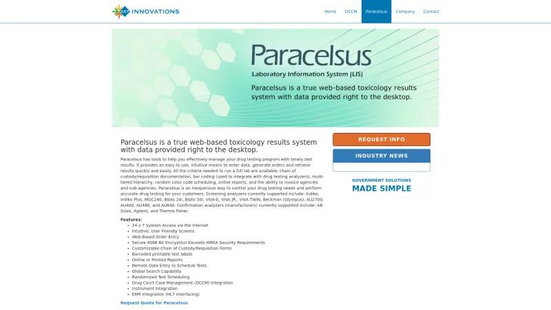 Homepage of Paracelsus