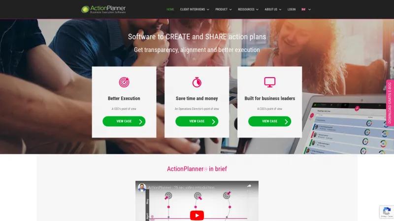 Homepage of ActionPlanner