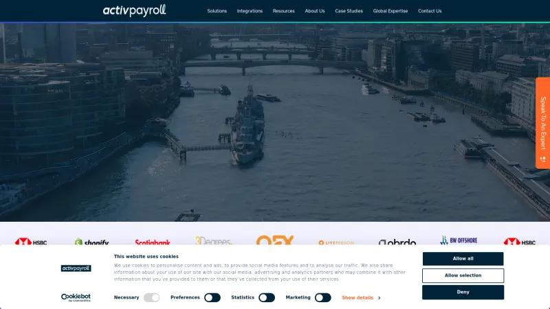 Homepage of Activpayroll