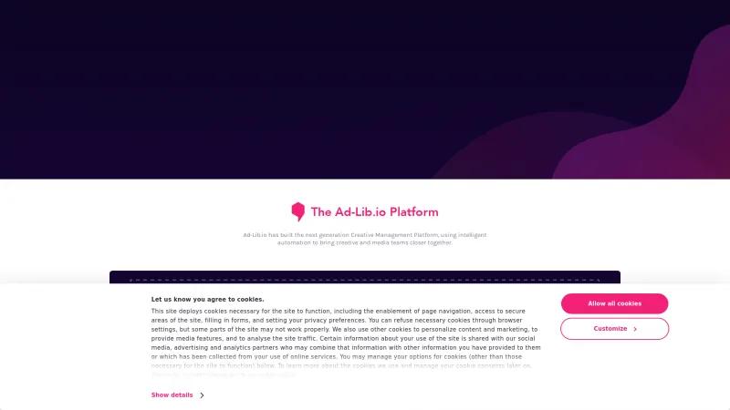 Homepage of Ad-Lib.io