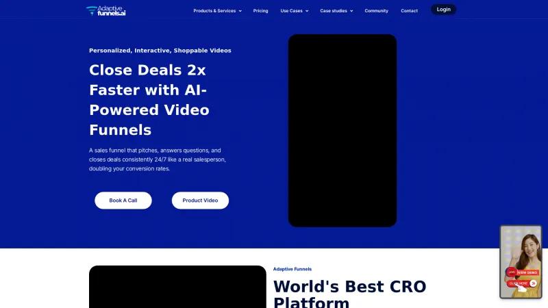 Homepage of AdaptiveFunnels.ai