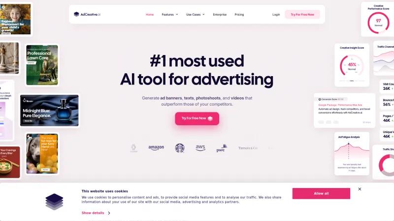 Homepage of AdCreative.ai