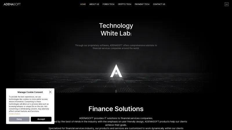 Homepage of ACE (Adenasoft Crypto Exchange Solution)