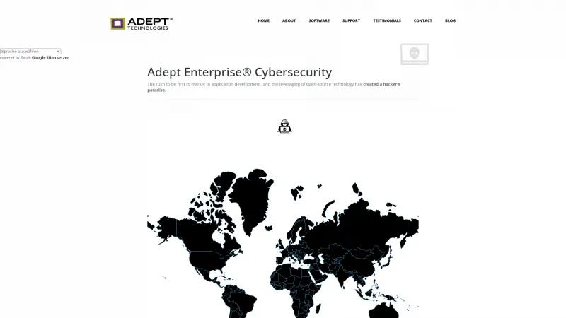 Homepage of Adept Secure