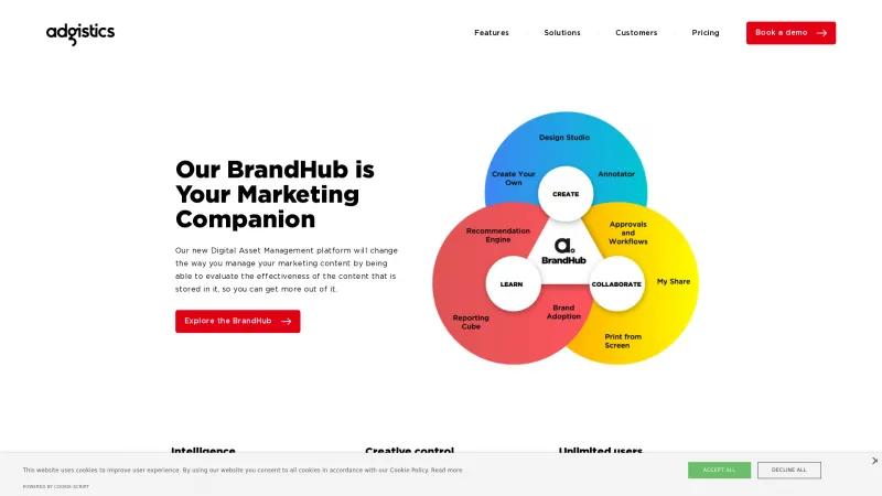 Homepage of Adgistics Brand Hub