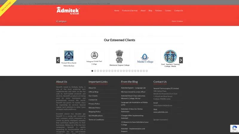 Homepage of Admitek iCampus