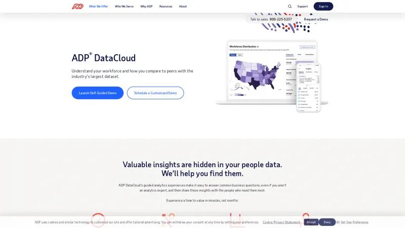 Homepage of ADP DataCloud