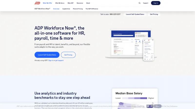 Homepage of ADP Workforce Now