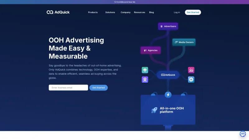 Homepage of AdQuick