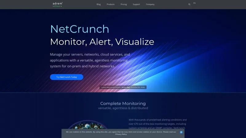 Homepage of AdRem NetCrunch