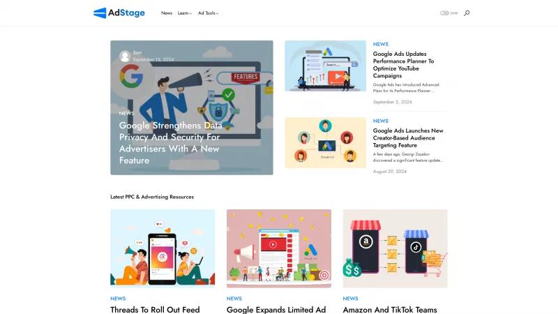 Homepage of AdStage