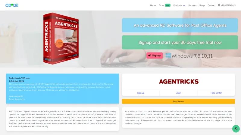 Homepage of Agentricks